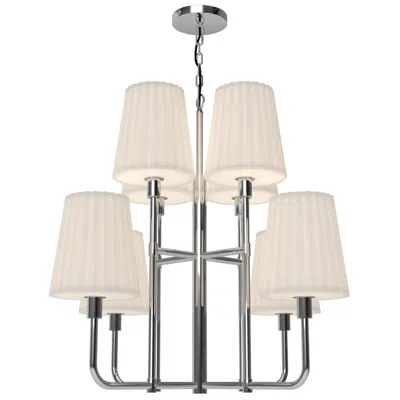 Kuzco Alora Mood Plisse E26 30-in Chrome/opal Matte Glass 8 Lights Chandeliers