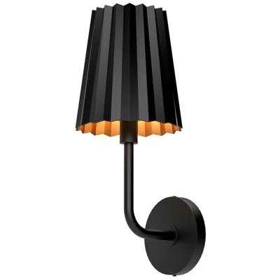 Kuzco Alora Mood Plisse E26 7-in Matte Black Wall Vanity