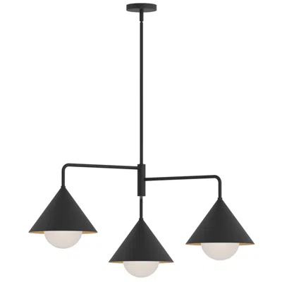 Kuzco Alora Mood Remy E26 38-in Matte Black/opal Glass Chandelier