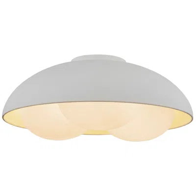 Kuzco Alora Mood Robyn E26 16-in Antique White/opal Glass Flush Mount