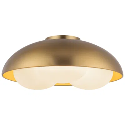 Kuzco Alora Mood Robyn E26 16-in Brushed Gold/opal Glass Flush Mount