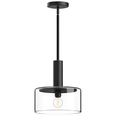Kuzco Alora Mood Royale E26 10-in Clear Glass/matte Black Pendant