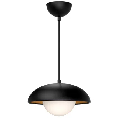 Kuzco Alora Mood Rubio E26 11-in Matte Black/opal Matte Glass Pendant