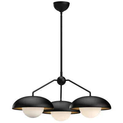 Kuzco Alora Mood Rubio E26 28-in Black/opal Matte Glass 3 Lights Chandeliers