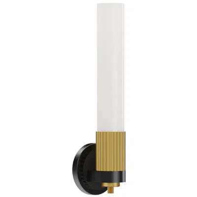 Kuzco Alora Mood Rue E26 5-in Matte Black/brushed Gold Wall Vanity