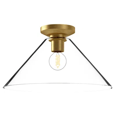 Kuzco Alora Mood Salem E26 14-in Brushed Gold/clear Glass Flush Mount