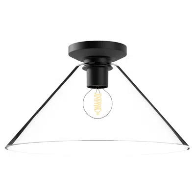 Kuzco Alora Mood Salem E26 14-in Clear Glass/matte Black Flush Mount
