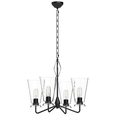 Kuzco Alora Mood Salem E26 23-in Clear Glass/matte Black 4 Lights Chandeliers