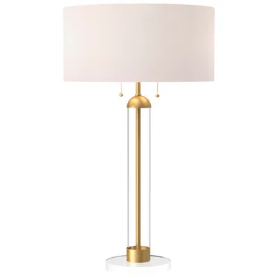 Kuzco Alora Mood Sasha E26 18-in Brushed Gold/white Linen Table Lamp