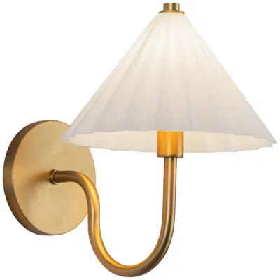 Kuzco Alora Mood Serena E12 8-in Aged Gold/opal Glass Wall Vanity