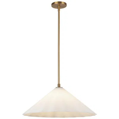 Kuzco Alora Mood Serena E26 20-in Aged Gold/opal Glass Pendant