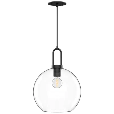 Kuzco Alora Mood Soji E26 10-in Clear Glass/matte Black Pendant