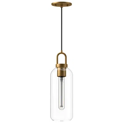 Kuzco Alora Mood Soji E26 5-in Aged Gold/clear Glass Pendant