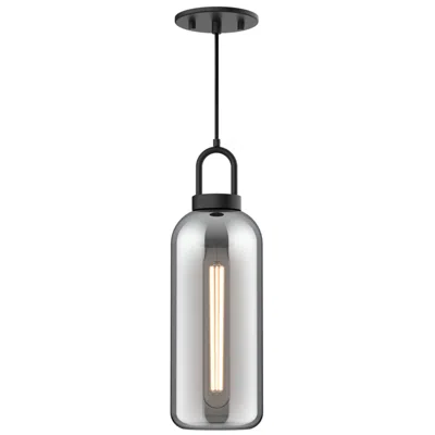 Kuzco Alora Mood Soji E26 5-in Matte Black/smoked Solid Glass Pendant