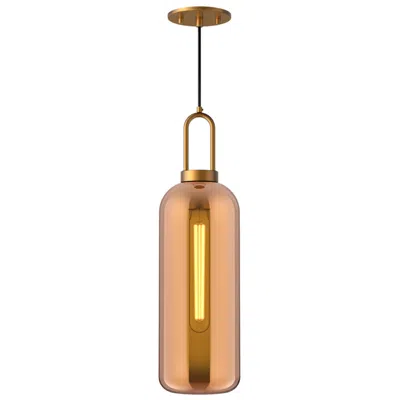 Kuzco Alora Mood Soji E26 6-in Aged Gold/copper Glass Pendant