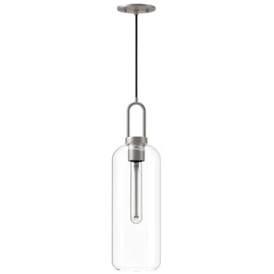 Kuzco Alora Mood Soji E26 6-in Brushed Nickel/clear Glass Pendant