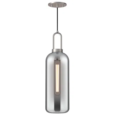 Kuzco Alora Mood Soji E26 6-in Brushed Nickel/smoked Solid Glass Pendant