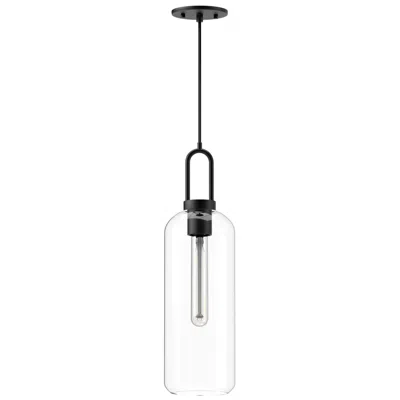 Kuzco Alora Mood Soji E26 6-in Clear Glass/matte Black Pendant