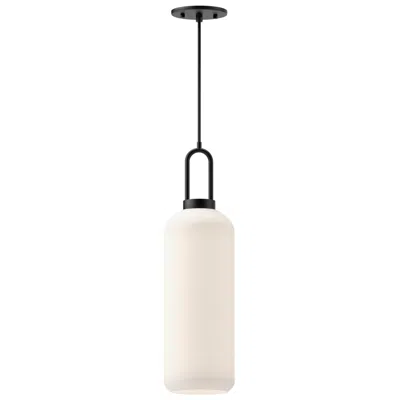 Kuzco Alora Mood Soji E26 6-in Matte Black/opal Matte Glass Pendant