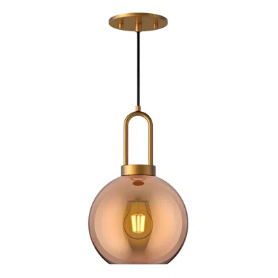 Kuzco Alora Mood Soji E26 8-in Aged Gold/copper Glass Pendant