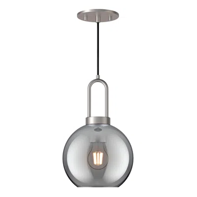 Kuzco Alora Mood Soji E26 8-in Brushed Nickel/smoked Solid Glass Pendant