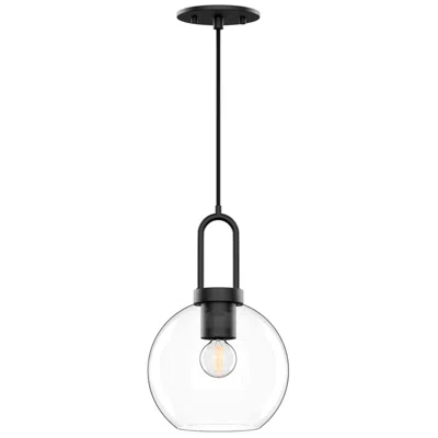 Kuzco Alora Mood Soji E26 8-in Clear Glass/matte Black Pendant