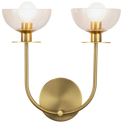 Kuzco Alora Mood Sylvia E12 12-in Brushed Gold/clear Glass Wall Vanity