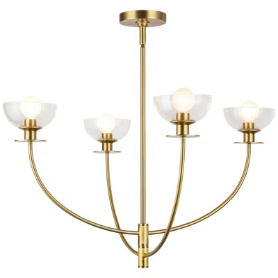 Kuzco Alora Mood Sylvia E12 26-in Brushed Gold/clear Glass Chandelier