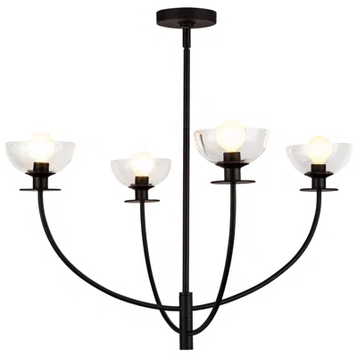 Kuzco Alora Mood Sylvia E12 26-in Matte Black/clear Glass Chandelier