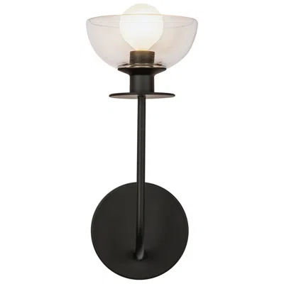 Kuzco Alora Mood Sylvia E12 5-in Matte Black/clear Glass Wall Vanity