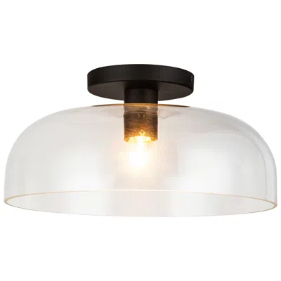 Kuzco Alora Mood Sylvia E26 12-in Matte Black/clear Glass Semi-flush Mount