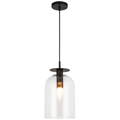 Kuzco Alora Mood Sylvia E26 8-in Matte Black/clear Glass Pendant