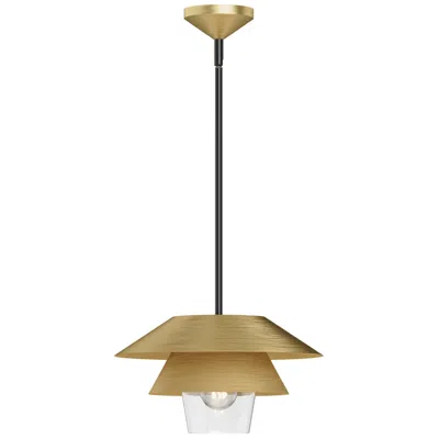 Kuzco Alora Mood Tetsu E26 13-in Brushed Gold/clear Glass Pendant
