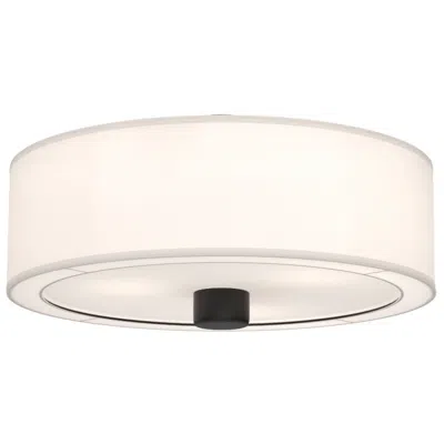 Kuzco Alora Mood Theo E26 24-in Matte Black/white Linen Flush Mount