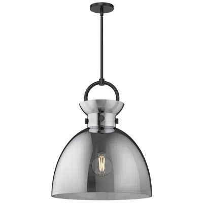 Kuzco Alora Mood Waldo E26 18-in Matte Black/smoked Pendant In Gray