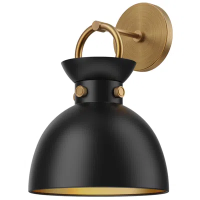 Kuzco Alora Mood Waldo E26 9-in Aged Gold/matte Black Wall Vanity