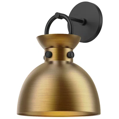 Kuzco Alora Mood Waldo E26 9-in Matte Black/aged Gold Wall Vanity