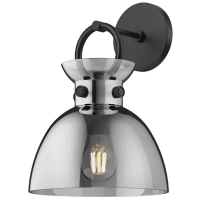 Kuzco Alora Mood Waldo E26 9-in Matte Black/smoked Wall Vanity