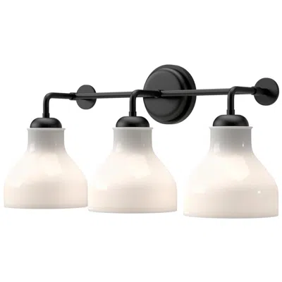 Kuzco Alora Mood Westlake E26 22-in Glossy Opal Glass/matte Black Vanity Light