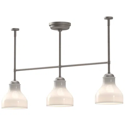 Kuzco Alora Mood Westlake E26 34-in Brushed Nickel/opal Glass Linear Pendant