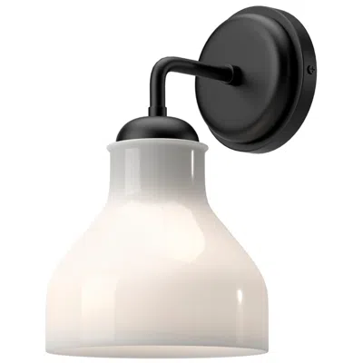 Kuzco Alora Mood Westlake E26 6-in Glossy Opal Glass/matte Black Wall Vanity