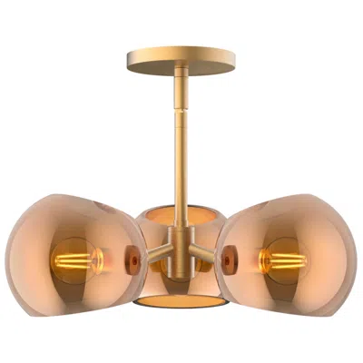 Kuzco Alora Mood Willow E12 16-in Brushed Gold/copper Glass Pendant