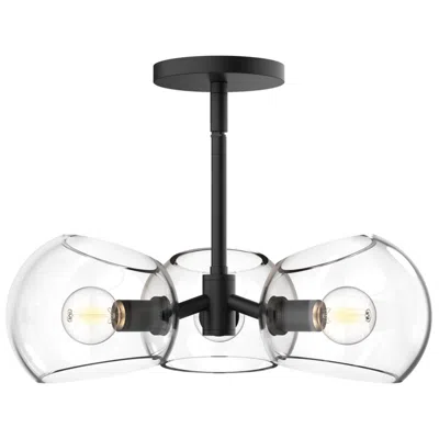 Kuzco Alora Mood Willow E12 16-in Clear Glass/matte Black Pendant