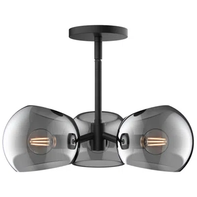 Kuzco Alora Mood Willow E12 16-in Matte Black/smoked Solid Glass Pendant