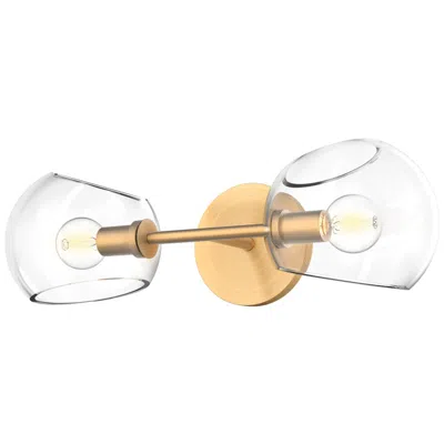 Kuzco Alora Mood Willow E12 17-in Brushed Gold/clear Glass Wall Vanity