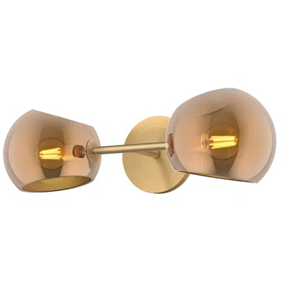Kuzco Alora Mood Willow E12 17-in Brushed Gold/copper Glass Wall Vanity