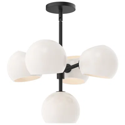 Kuzco Alora Mood Willow E12 18-in Black/opal Matte Glass 5 Lights Chandeliers