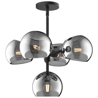 Kuzco Alora Mood Willow E12 18-in Black/smoked Solid Glass 5 Lights Chandeliers