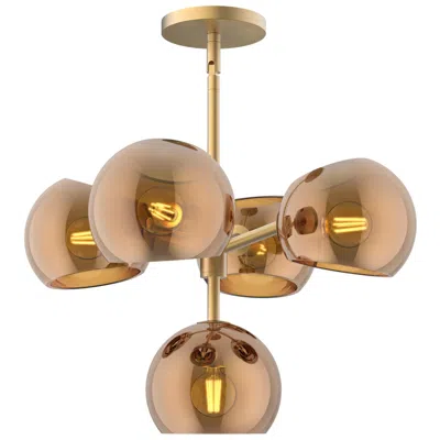 Kuzco Alora Mood Willow E12 18-in Brushed Gold/copper Glass 5 Lights Chandeliers
