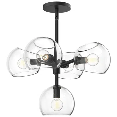 Kuzco Alora Mood Willow E12 18-in Clear Glass/matte Black 5 Lights Chandeliers